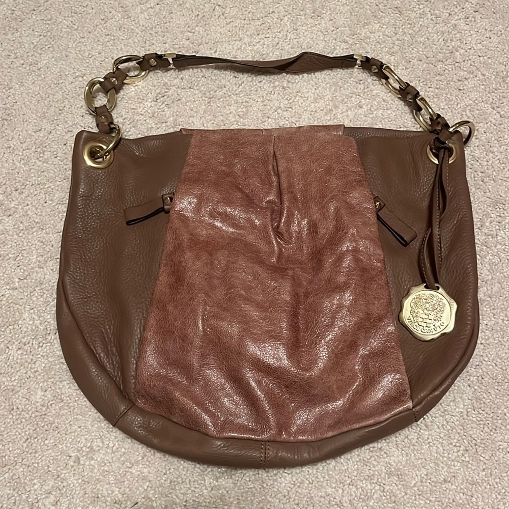 Vince Camuto Brown/Tan Leather Shoulder Bag
